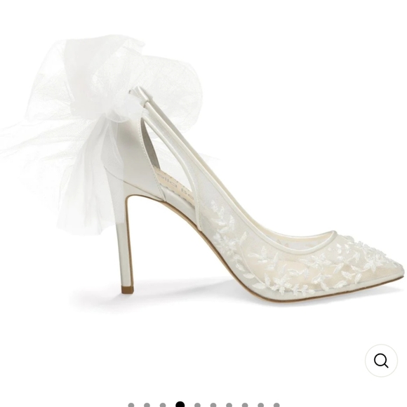 Bella Belle Edna ivory bridal beaded embroidered heels 8 - Picture 2 of 3